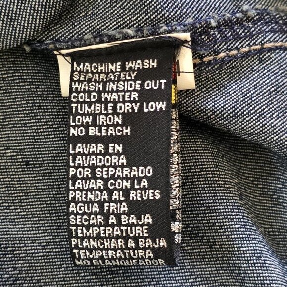 Vtg Ecko Red Jacket Women 14 Denim Faux Fur Hood No Pockets Lined Y2K Runs Small - Picture 11 of 16